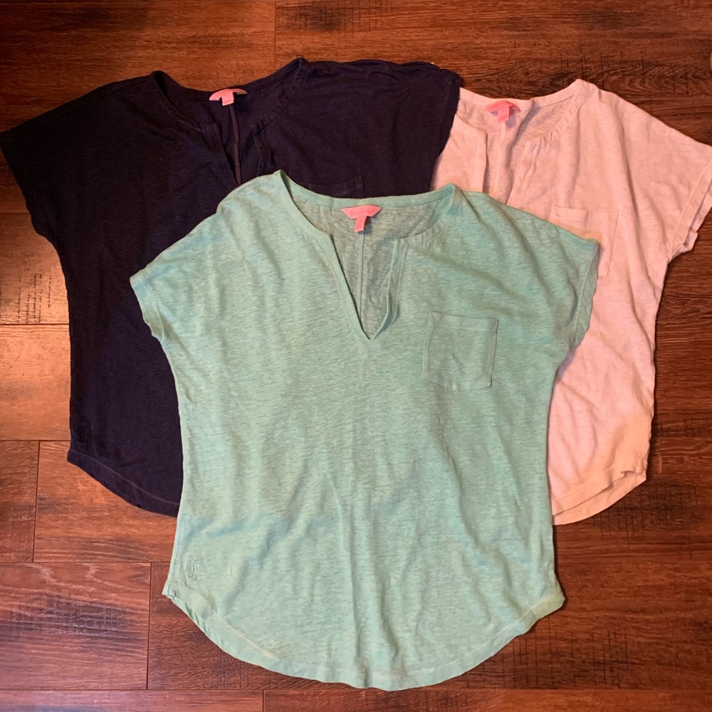 Lot of Lilly Pulitzer Linen tees size small
